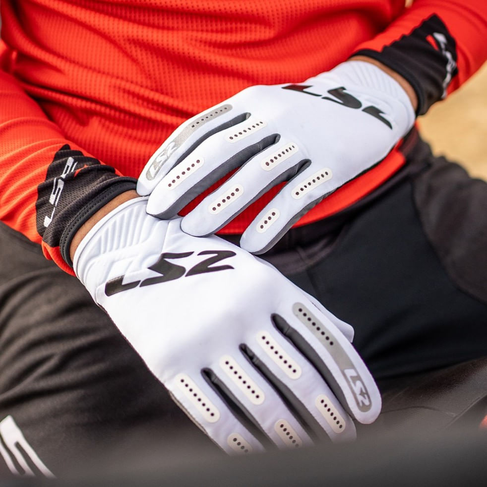 Guante LS2 Bend Hombre Blanco / Gris